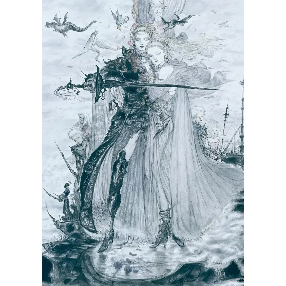 Plakat Final Fantasy - sztuka Yoshitaki Amano Wzór 4
