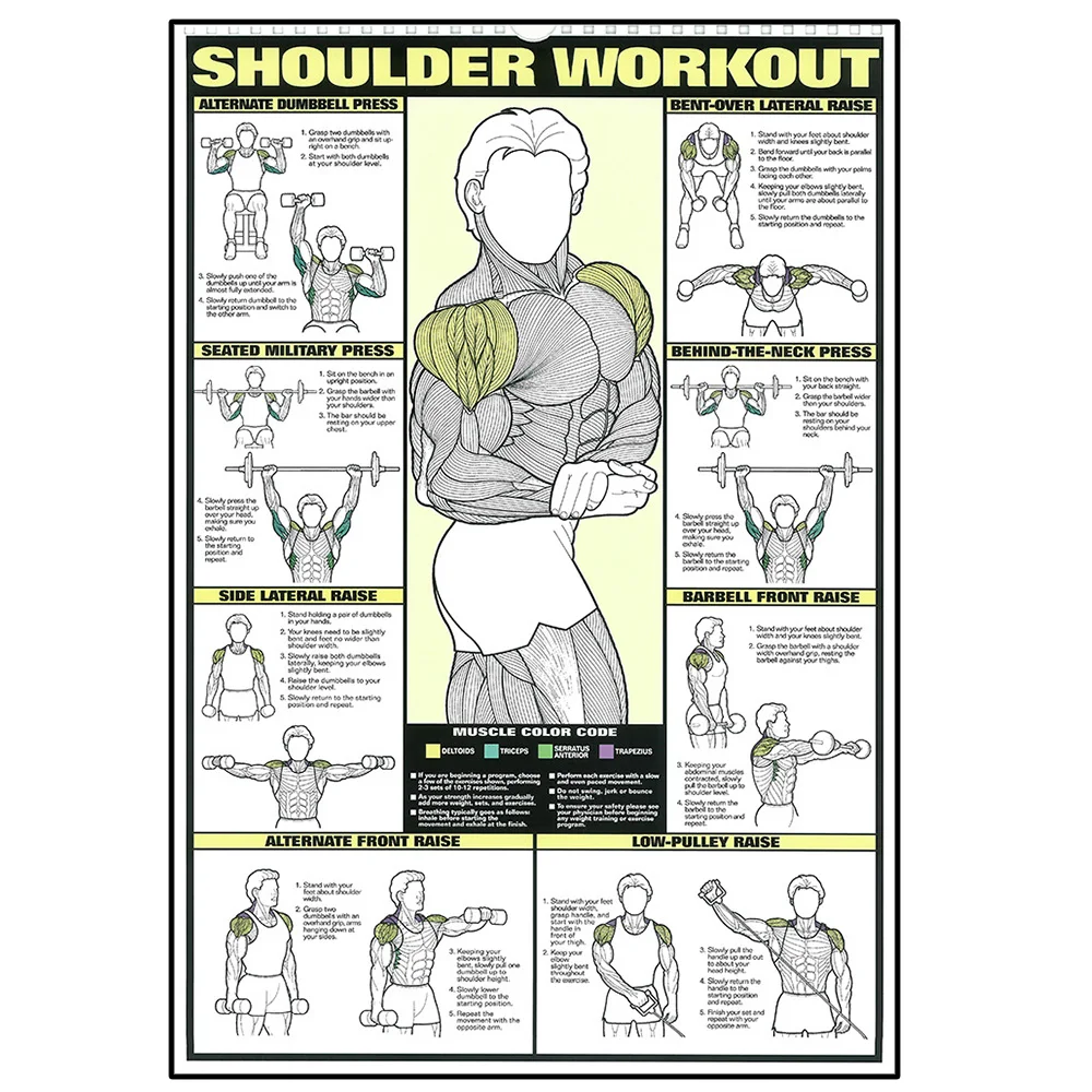 Plakat fitness trening mięśni Fioletowy