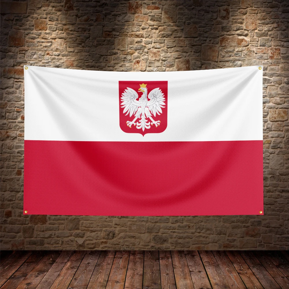 Plakat flaga Polski Biały
