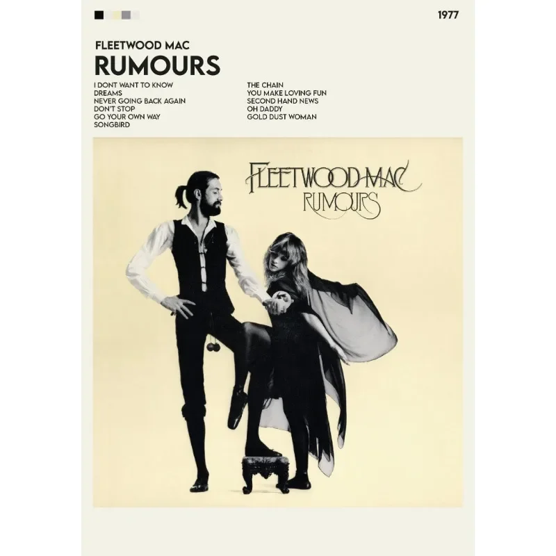 Plakat Fleetwood Mac retro muzyczny Czarny