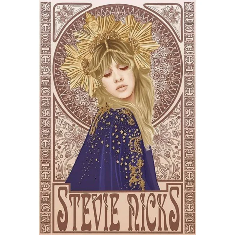 Plakat Fleetwood Mac retro muzyczny Fioletowy