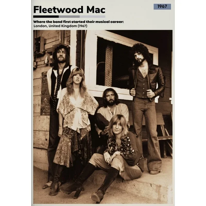 Plakat Fleetwood Mac retro muzyczny Fioletowy/фиолетовый