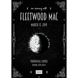 Plakat Fleetwood Mac retro muzyczny Pomarańczowy