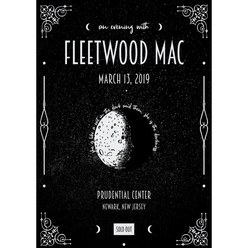 Plakat Fleetwood Mac retro muzyczny Pomarańczowy