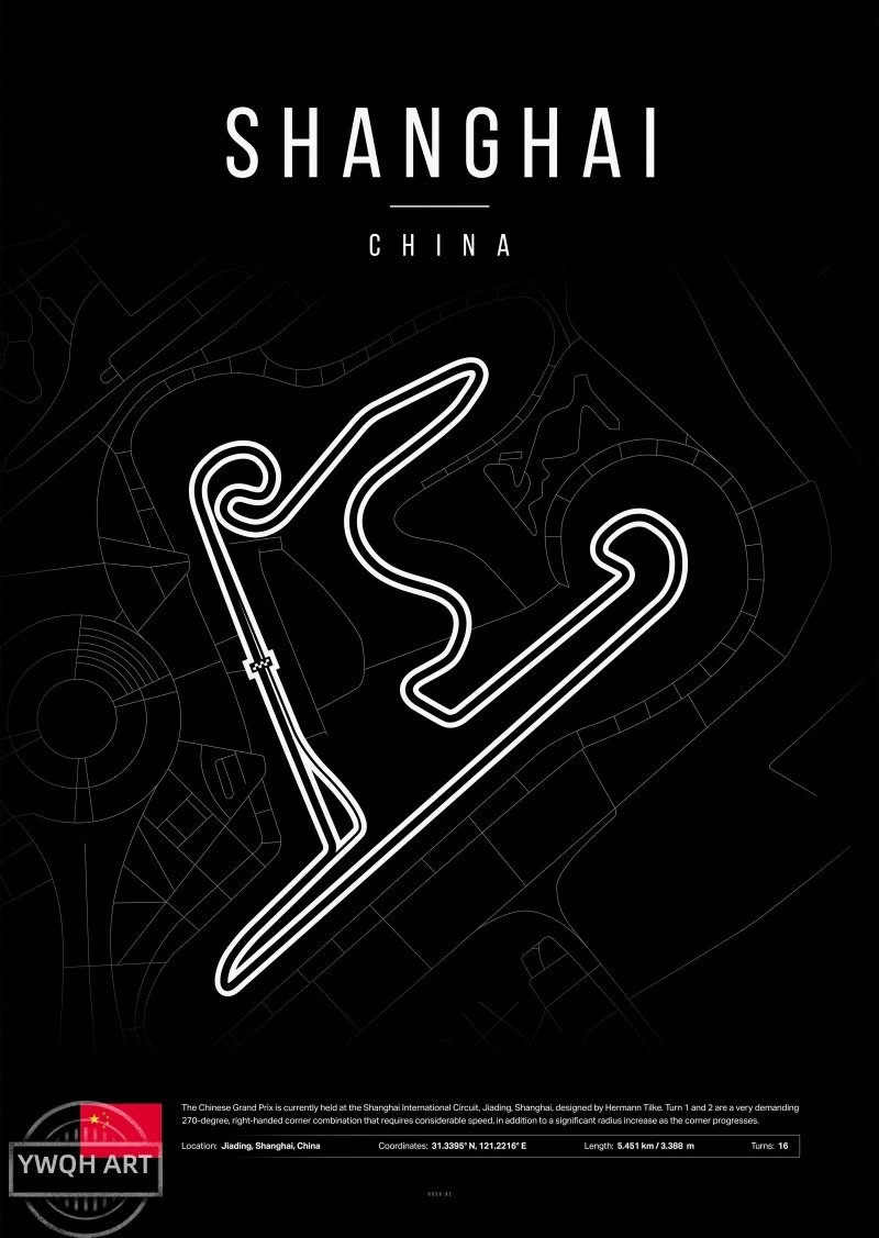 Plakat Formula 1 - czarno-bialy tor wyscigowy Czekolada
