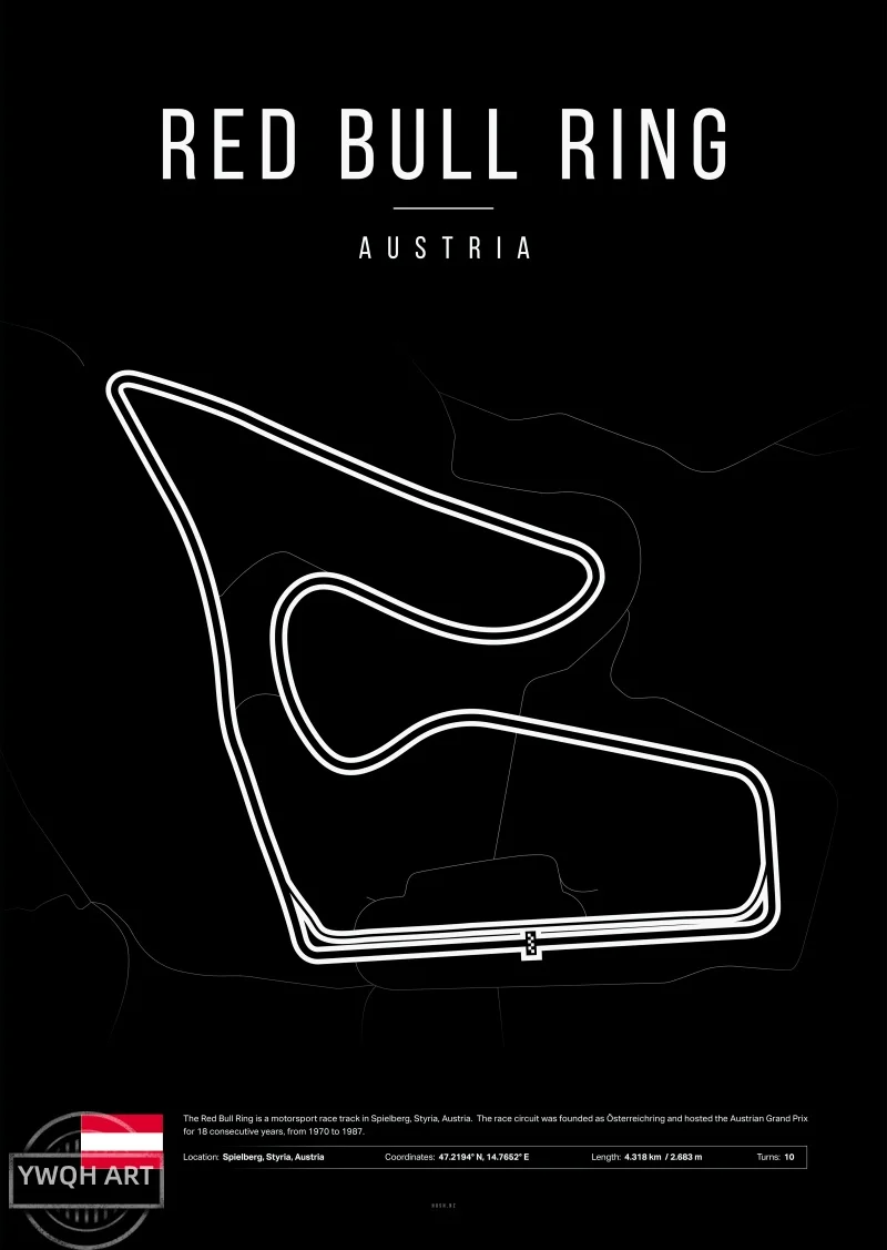 Plakat Formula 1 - czarno-bialy tor wyscigowy Różowy