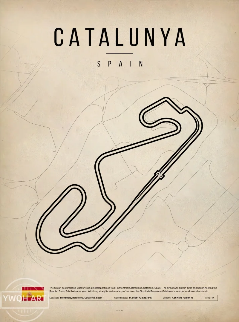 Plakat Formula 1 motorsport w stylu nordyckim Wzór 6