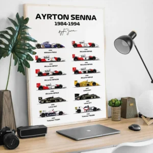 Plakat Formuła 1 wyścigi Biały