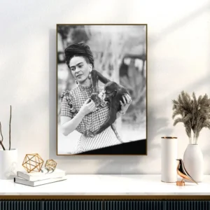 Plakat Frida Kahlo - portret czarno-biały Wzór 1