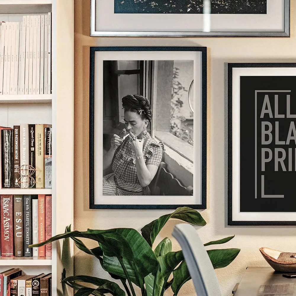 Plakat Frida Kahlo - portret czarno-biały Wzór 5