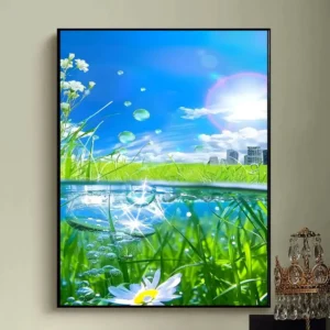 Plakat Frutiger Aero Aqua - nostalgiczna grafika Y2K Czerwony