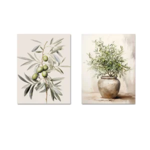 Plakat gałązka oliwna - botaniczny zestaw 2 sztuki boho 2pcs