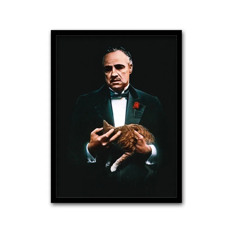 Plakat gangsterski czarno-biały vintage żółty