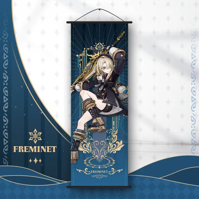 Genshin Impact – plakat na zwoju z postaciami Freminet