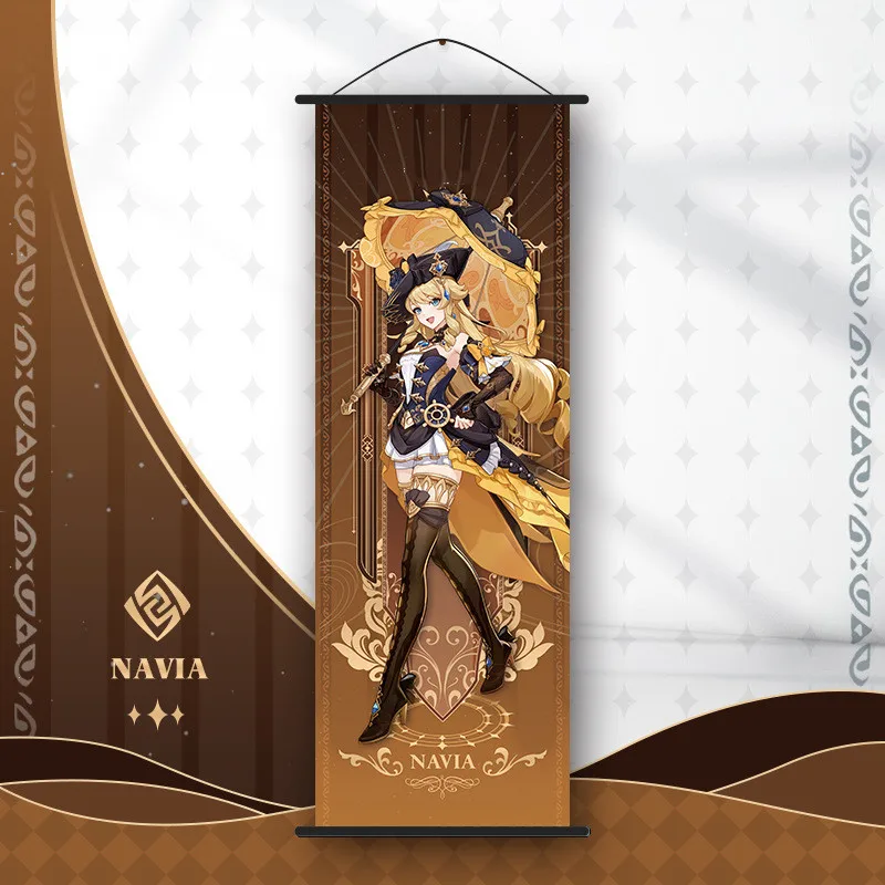 Genshin Impact - plakat na zwoju z postaciami Navia
