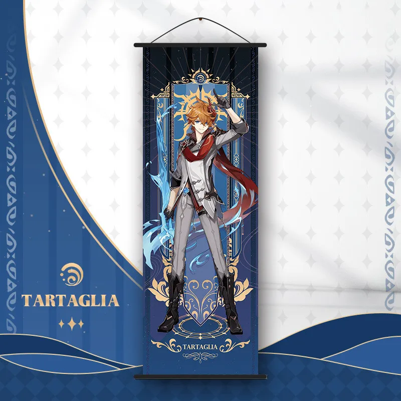 Genshin Impact – plakat na zwoju z postaciami Tartaglia