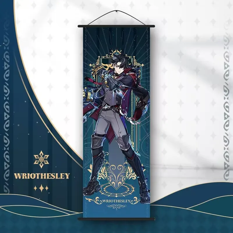 Genshin Impact - plakat na zwoju z postaciami Wriothesley