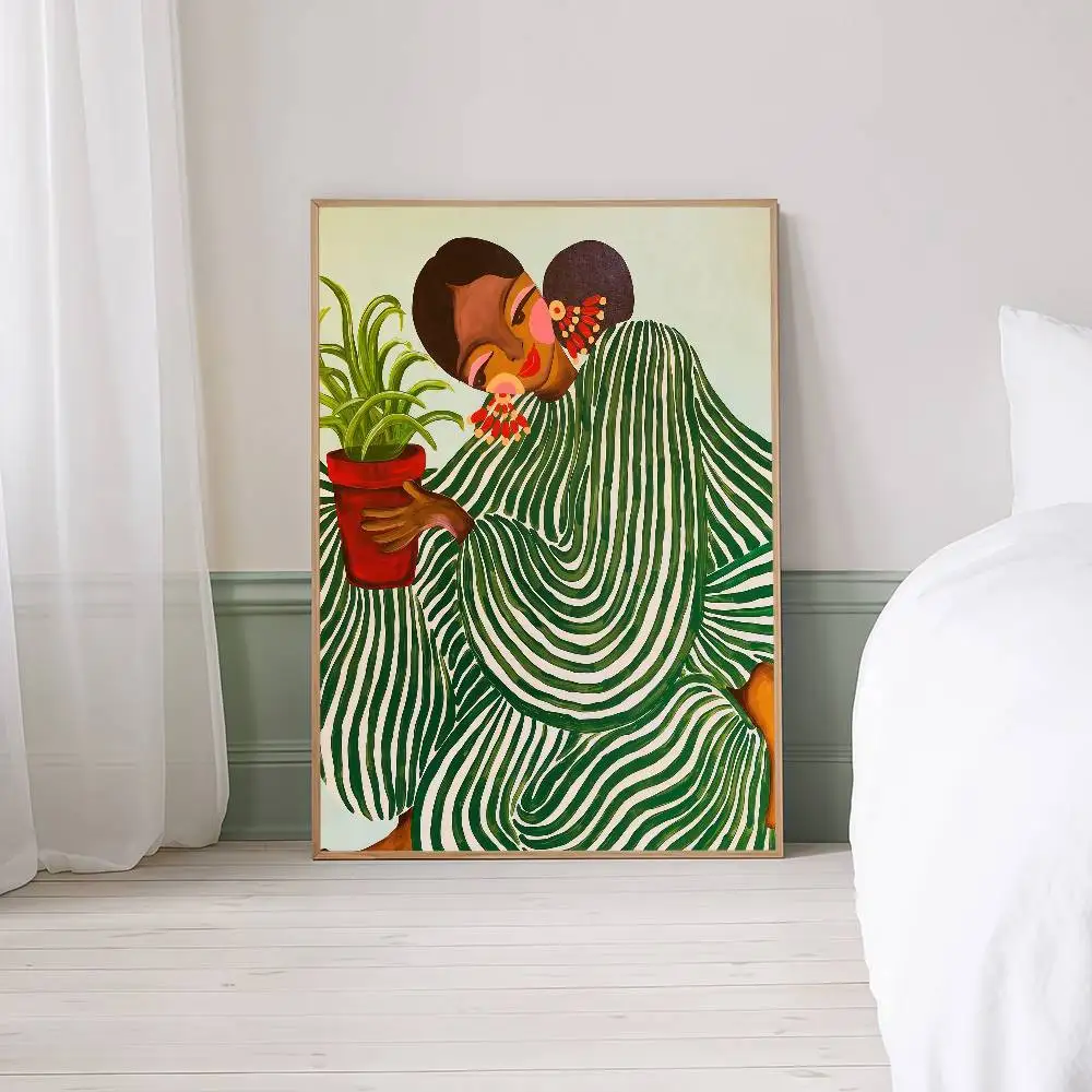 Plakat Geometryczna Linia Abstrakcyjna Sylwetka Czarny