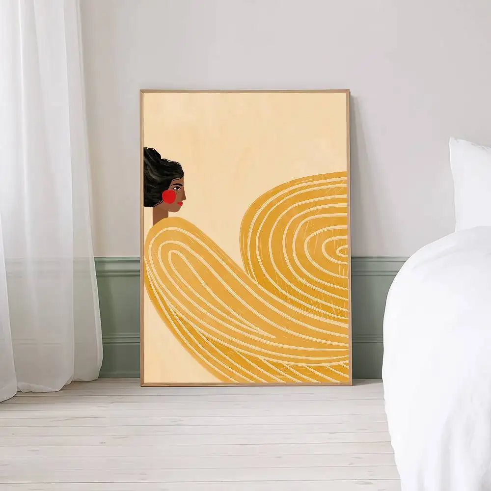 Plakat Geometryczna Linia Abstrakcyjna Sylwetka Fioletowy