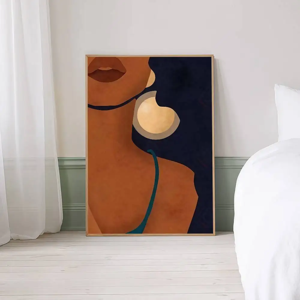 Plakat Geometryczna Linia Abstrakcyjna Sylwetka Srebrny