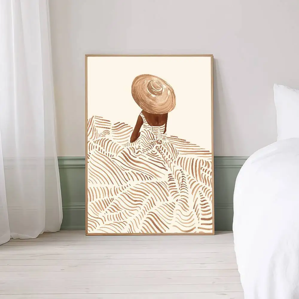 Plakat Geometryczna Linia Abstrakcyjna Sylwetka Szary