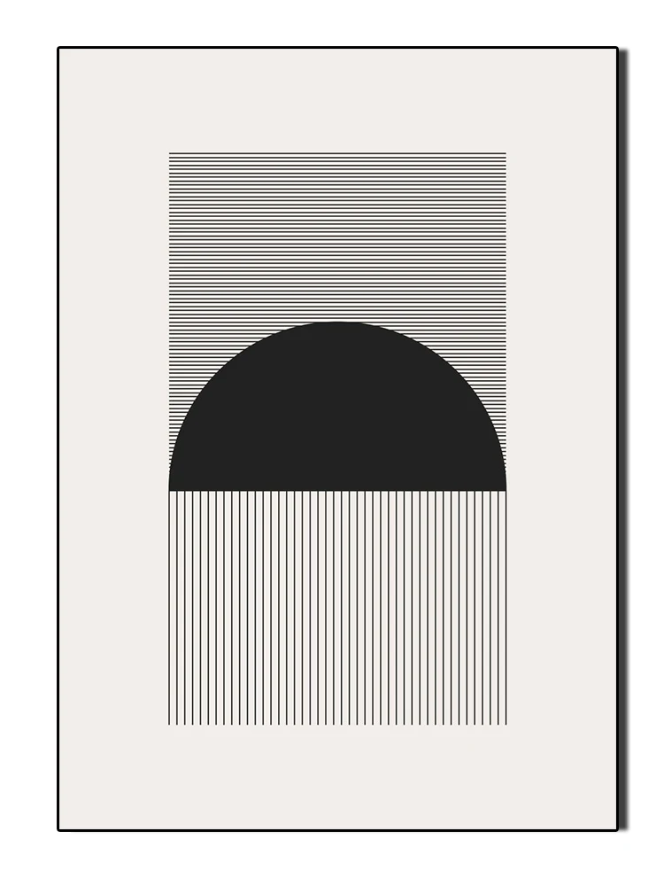 Plakat geometryczny abstrakcyjny czarno-biały Wzór 1