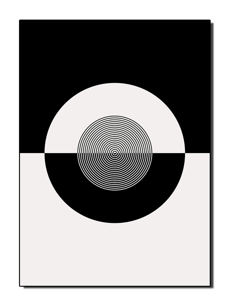 Plakat geometryczny abstrakcyjny czarno-biały Wzór 2