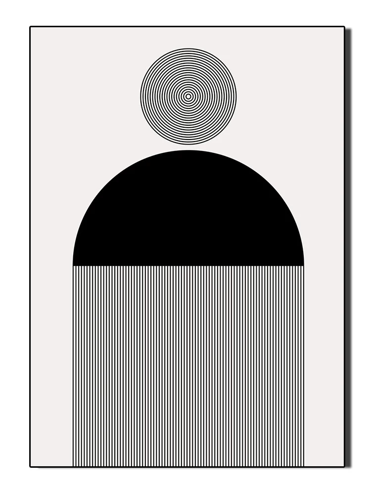 Plakat geometryczny abstrakcyjny czarno-biały Wzór 3