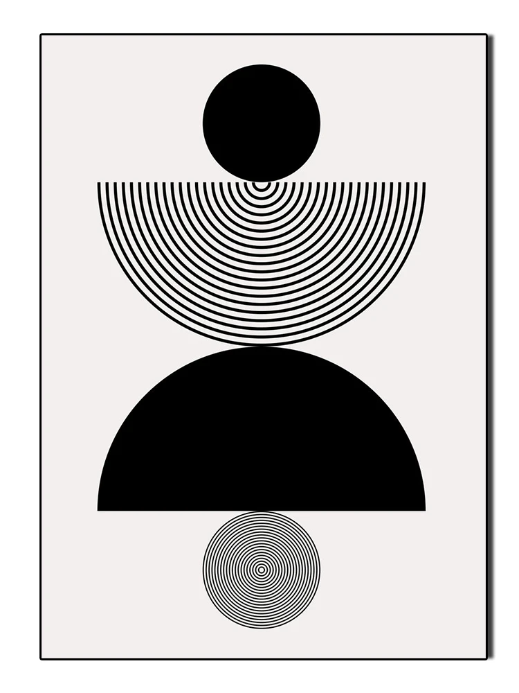 Plakat geometryczny abstrakcyjny czarno-biały Wzór 4