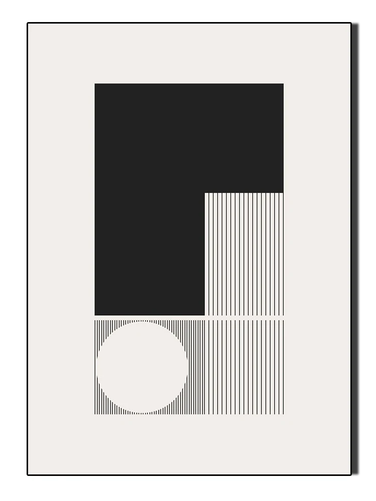 Plakat geometryczny abstrakcyjny czarno-biały Wzór 5