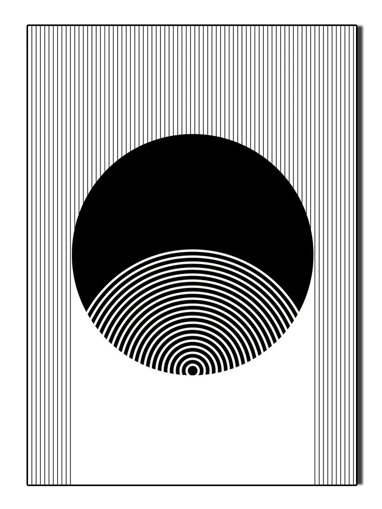 Plakat geometryczny abstrakcyjny czarno-biały Wzór 6