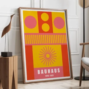 Bauhaus geometryczny - plakat retro abstrakcyjny Wzór 1