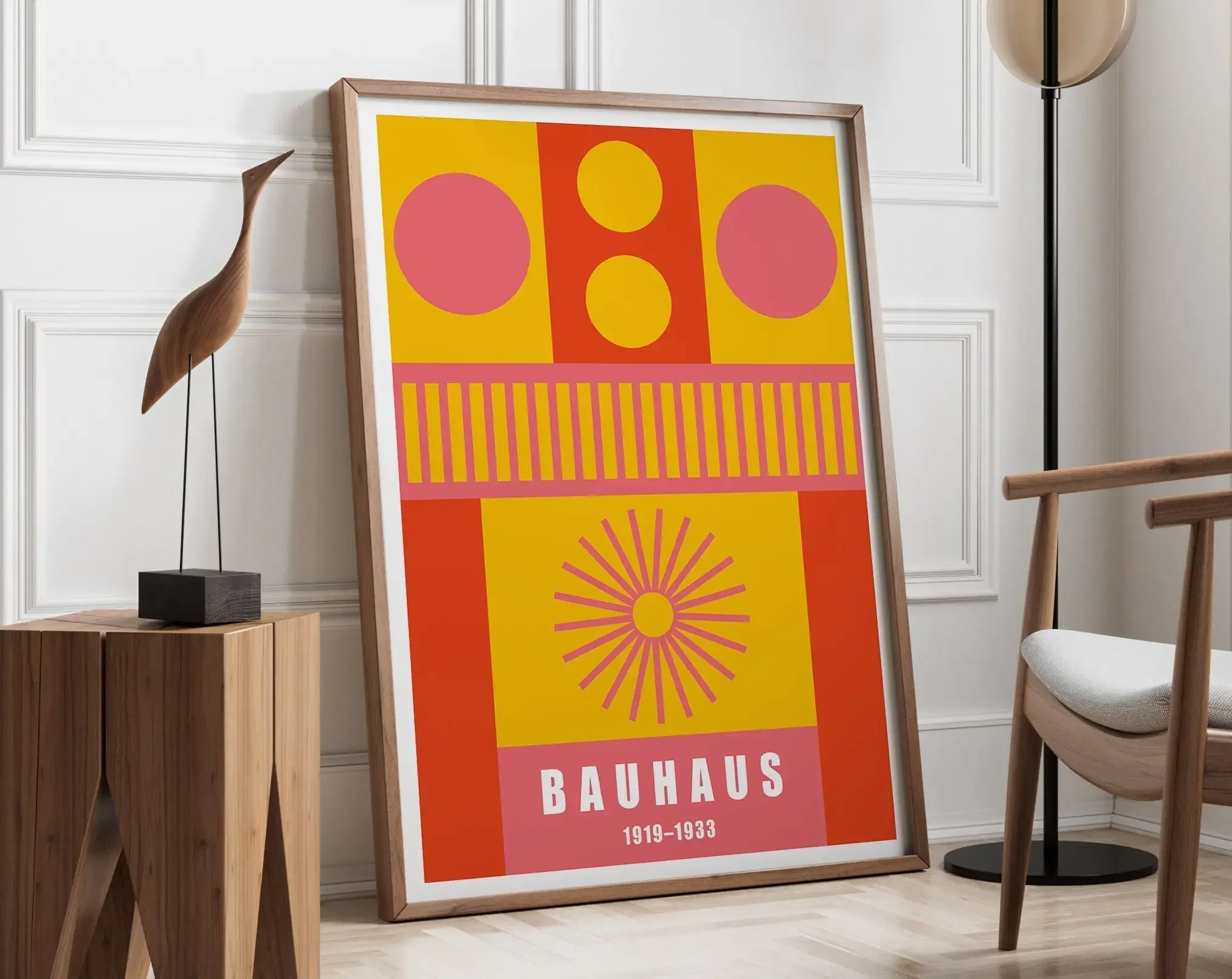 Bauhaus geometryczny - plakat retro abstrakcyjny Wzór 1