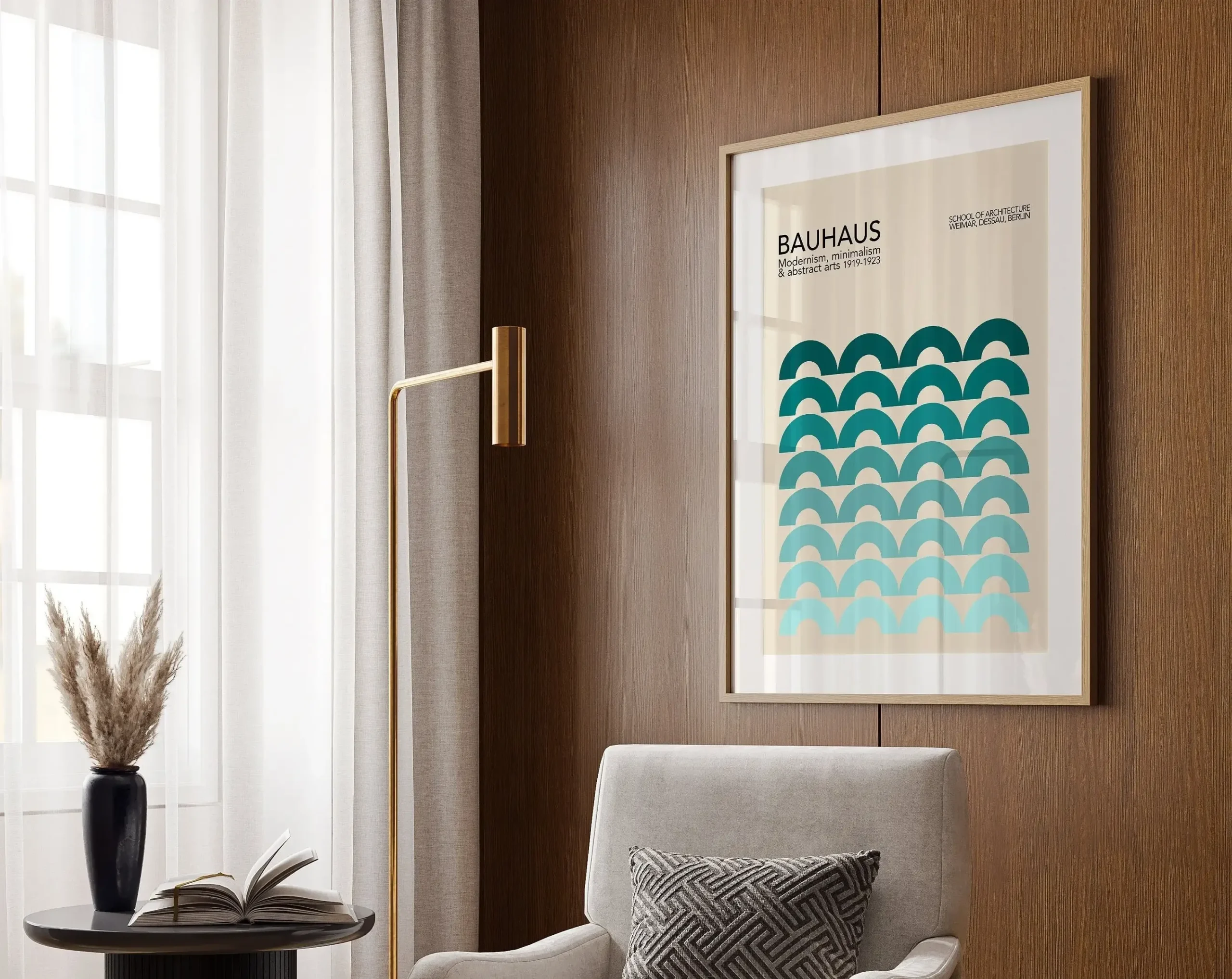 Bauhaus geometryczny - plakat retro abstrakcyjny Wzór 3