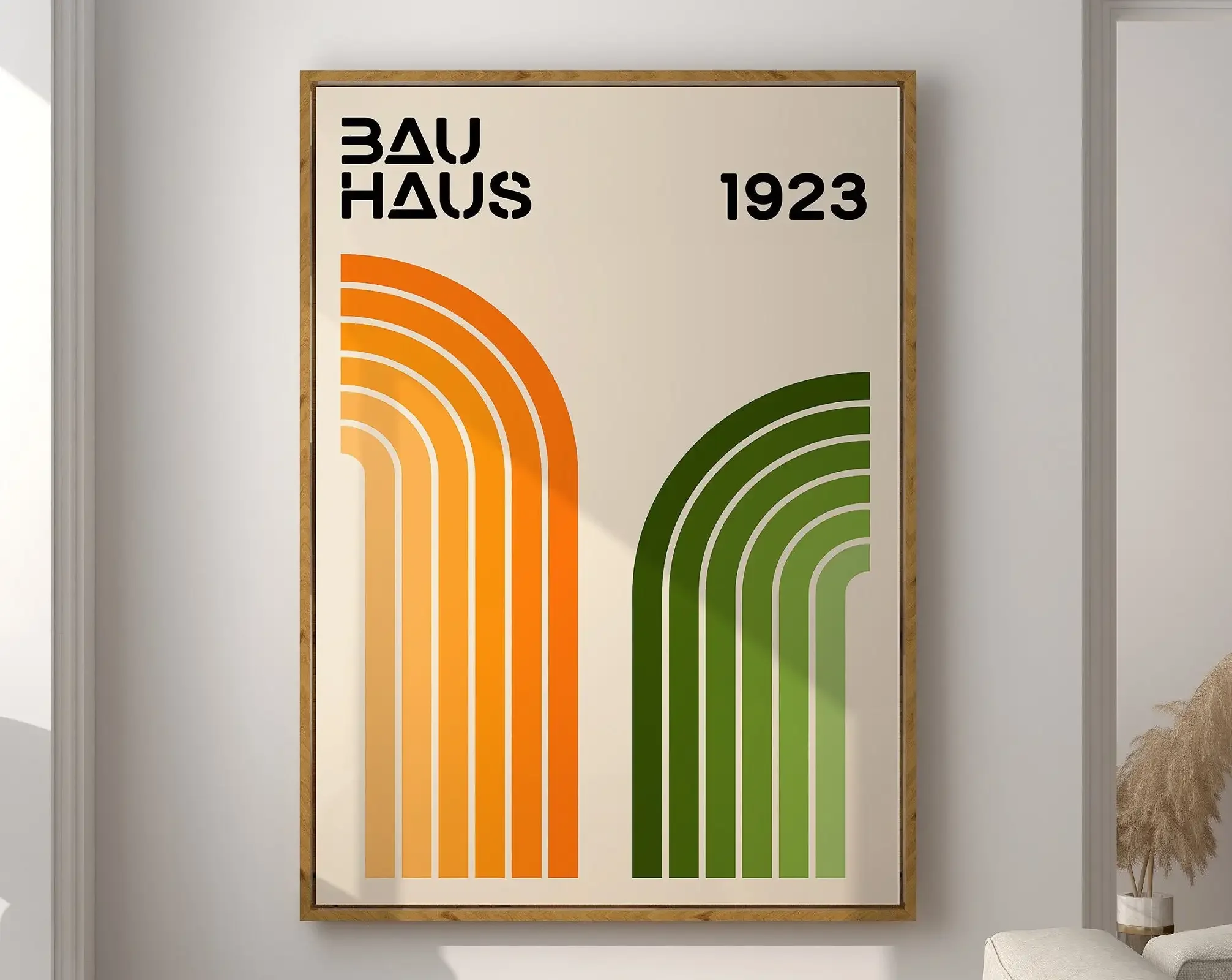 Bauhaus geometryczny - plakat retro abstrakcyjny Wzór 8