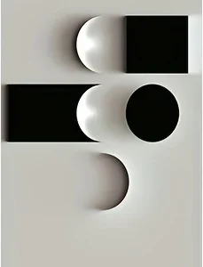 Plakat geometryczny - czarno-biała abstrakcja Czerwony
