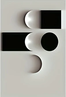 Plakat geometryczny - czarno-biała abstrakcja Czerwony