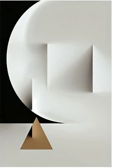 Plakat geometryczny - czarno-biała abstrakcja żółty