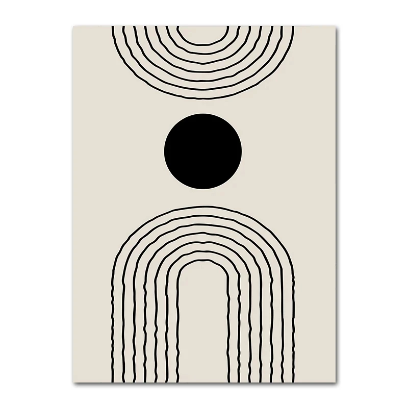 Plakat geometryczny liść boho tęcza Wzór 4