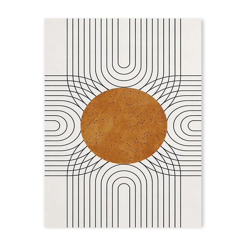 Plakat geometryczny pomarańczowe liście Wzór 7