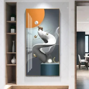 Plakat geometryczny abstrakcyjny w pomarańczu Wzór 1