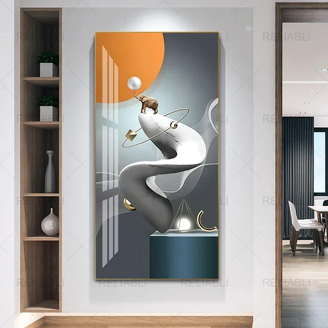 Plakat geometryczny abstrakcyjny w pomarańczu Wzór 1