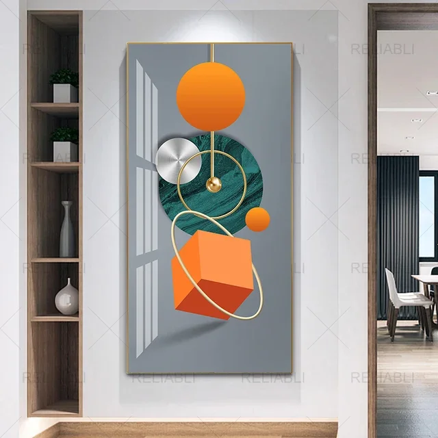 Plakat geometryczny abstrakcyjny w pomarańczu Wzór 6