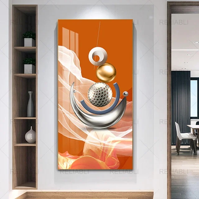 Plakat geometryczny abstrakcyjny w pomarańczu Wzór 8