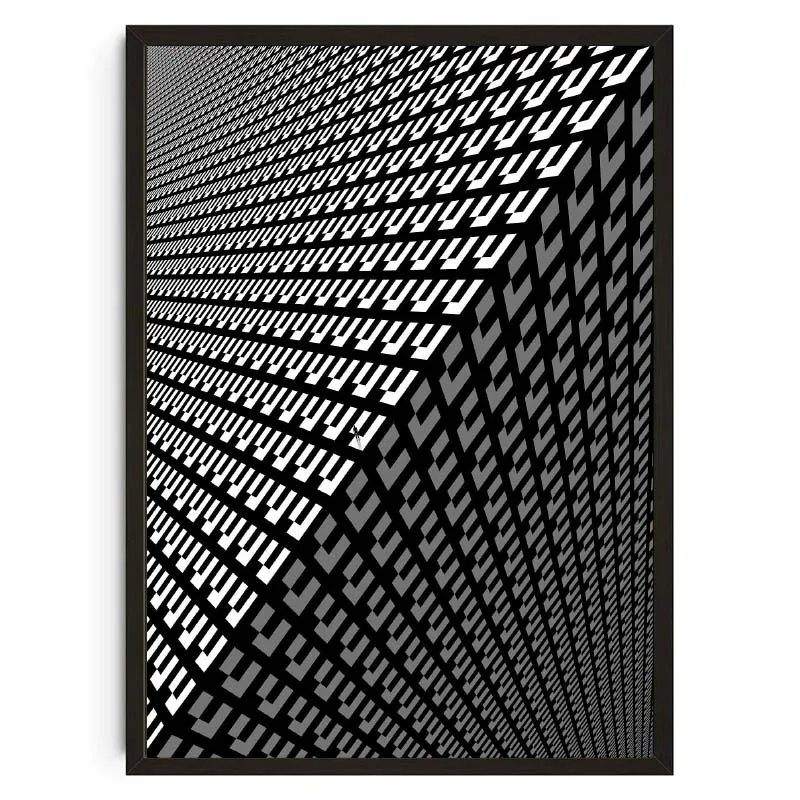 Geometryczna abstrakcja z zachodem ksiezyca Jasnoszary