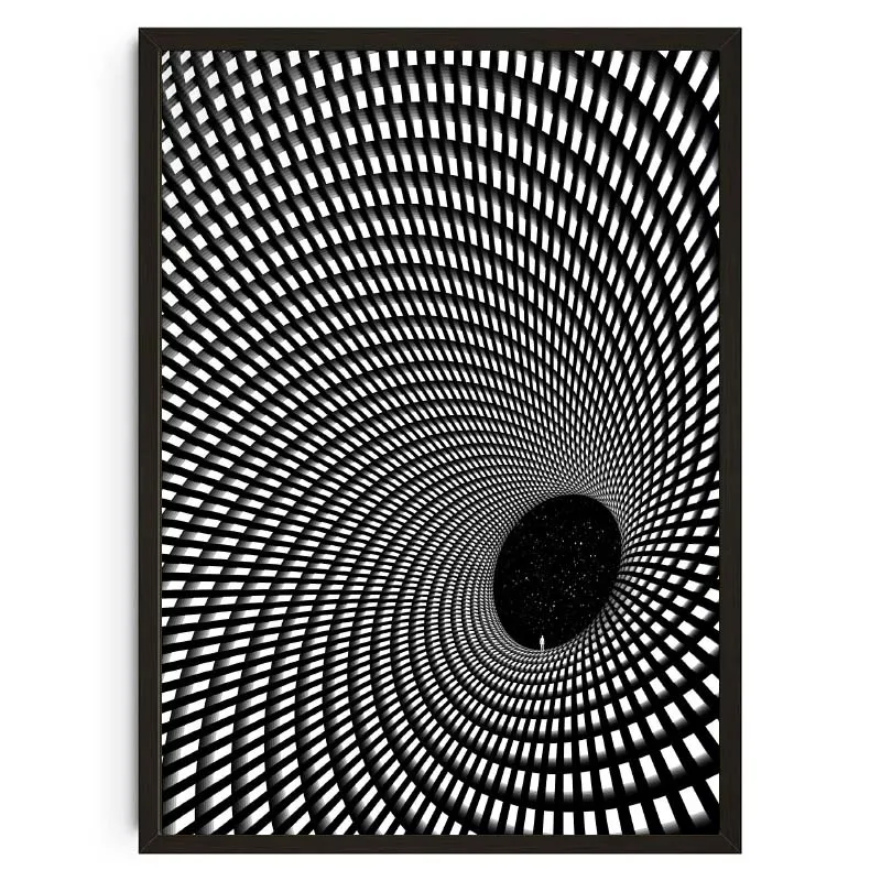 Geometryczna abstrakcja z zachodem ksiezyca Niebieski