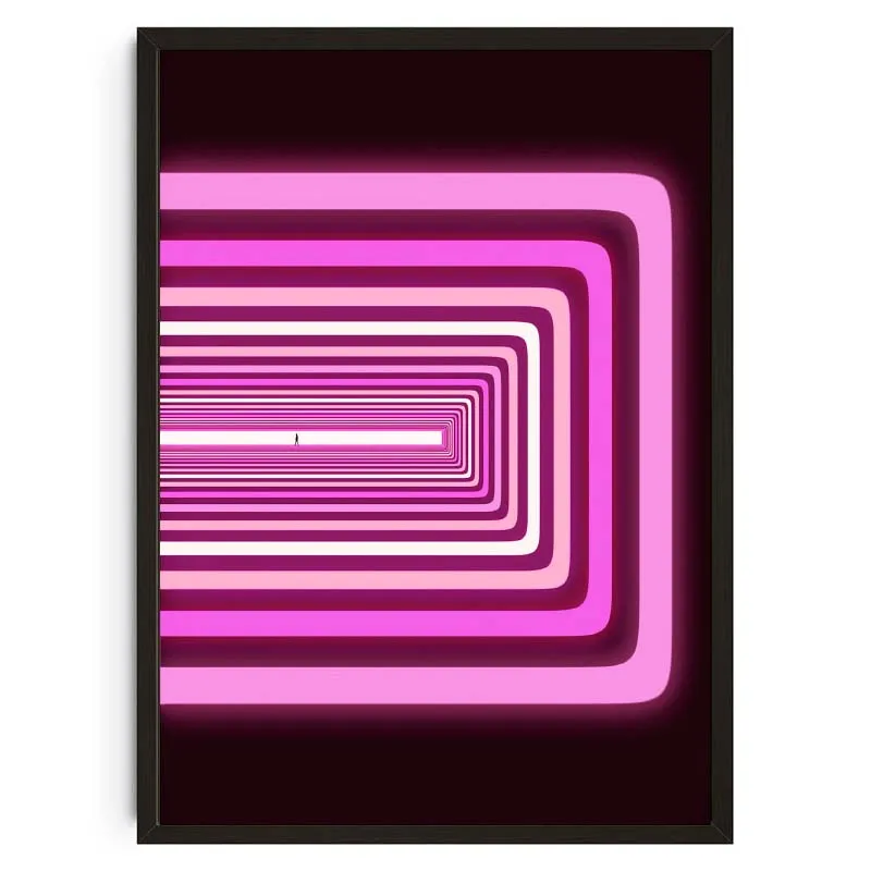 Geometryczna abstrakcja z zachodem ksiezyca Zielony
