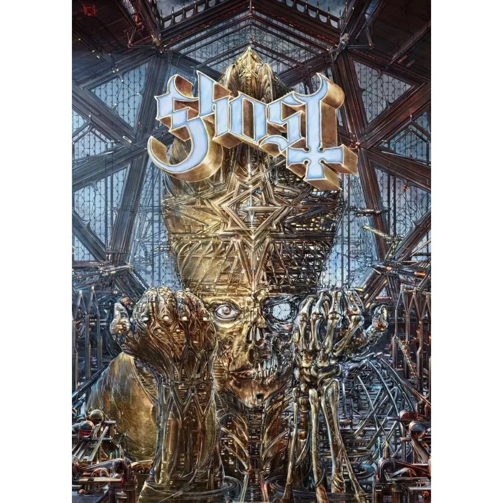 Plakat Ghost - mroczna abstrakcja metalowa Wzór 1
