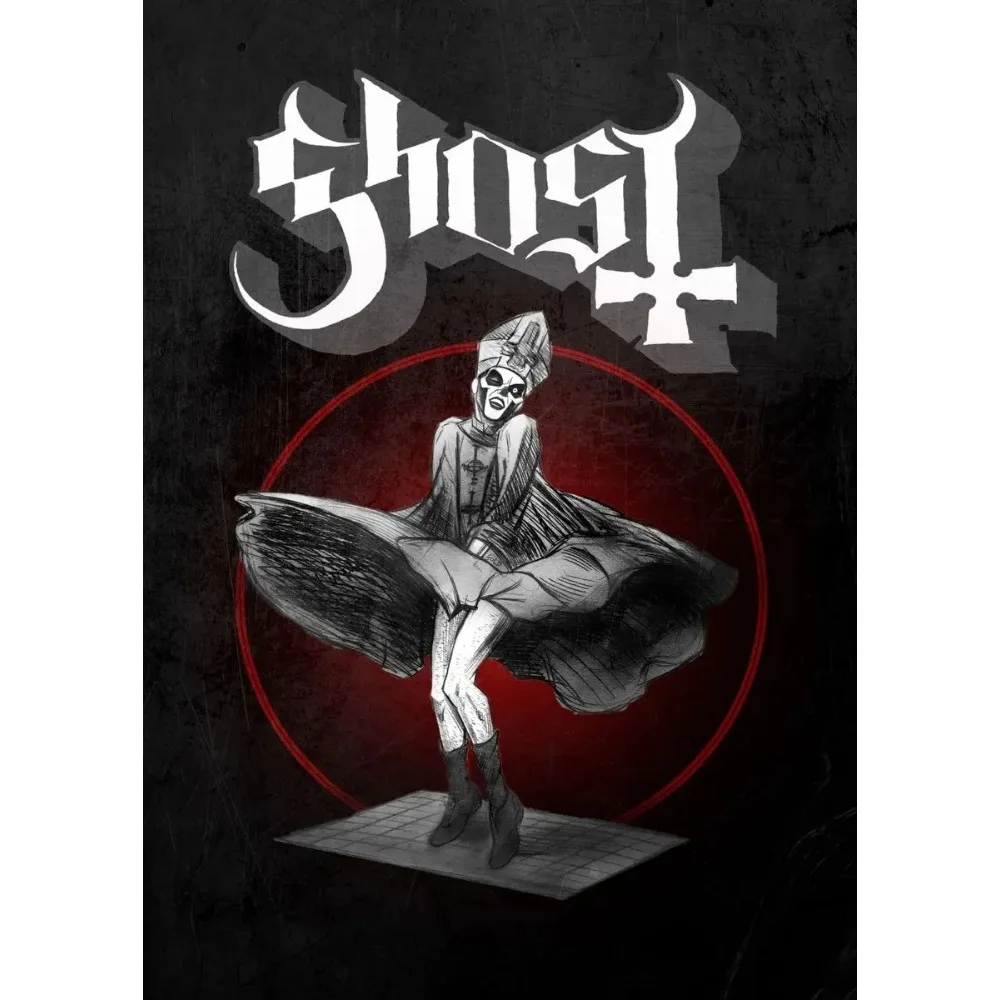Plakat Ghost – mroczna abstrakcja metalowa Wzór 11