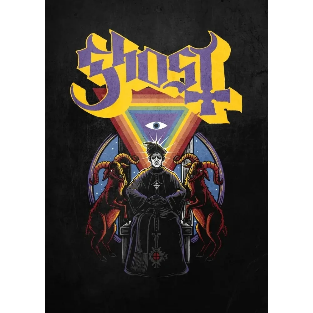 Plakat Ghost - mroczna abstrakcja metalowa Wzór 3